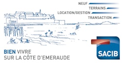 Advertising poster representing Saint-Malo and highlighting commercial real estate services