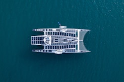 Aerial photo of the boat after the 2019 refit