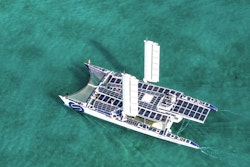 Photo aérienne du bateau après le chantier de 2020