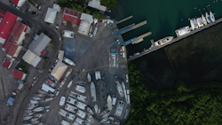 Drone view of the shipyard