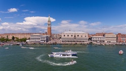 Energy Observer sails in front of Saint Mark's Square